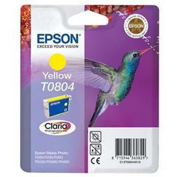 Cartucho original de tinta Epson T0804 amarillo para impresoras Stylus Photo R265 - Ref. C13T08044011