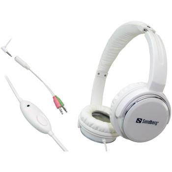 Sandberg Home'n Street - Auriculares con diadema, Blanco