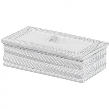 Caja de Almacenamiento Elegante de Resina Plateada y Blanca 20x11x8 cm