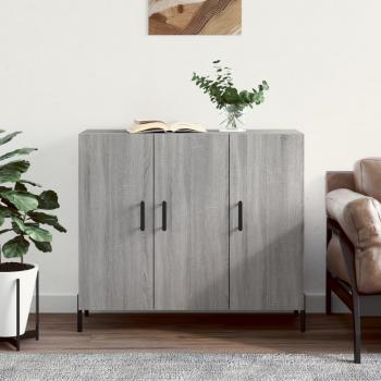 Aparador de madera de ingeniería gris Sonoma 90x34x80 cm - Mueble de Almacenaje de Salón, Buffet para salón, Armario Auxiliar, Armario de Almacenamiento
