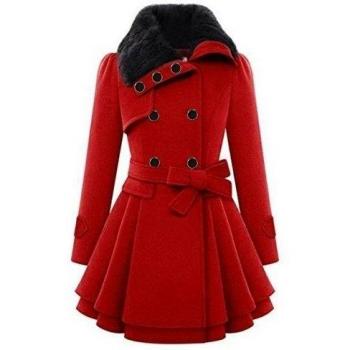 ZEARO Abrigo Chaqueta Parka de Mujer con Capucha de Lana Mezclada para Invierno