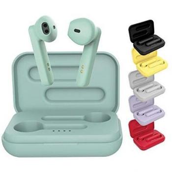 BE Pop - Auriculares inalámbricos Bluetooth 5.0 TWS con Sonido estéreo 3D HD, autonomía 6H, Funda de Carga LED, fácil de conectar, micrófono Integrado, Ligeros y cómodos para iPhone/Android