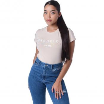 Project X Paris Women's Beige T-Shirt Size S