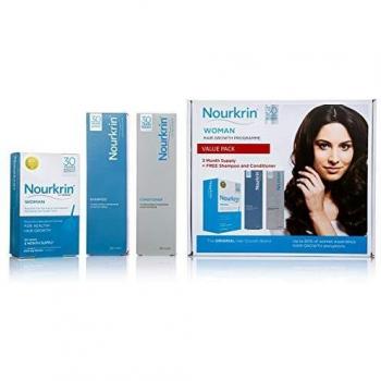 Nourkrin mujer Value Pack 180 tabletas, Shampoo y Acondicionador