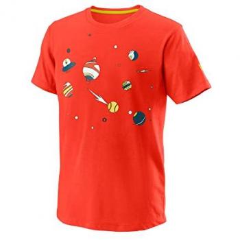 Camiseta de Manga Corta Wilson Planetary Tech para Chicos Naranja - Talla M