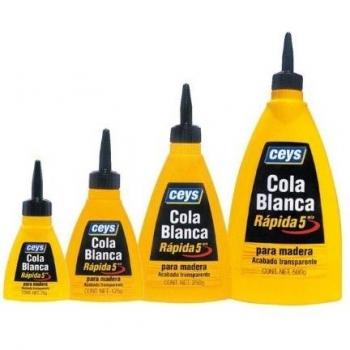 Ceys - Cola blanca rápida para madera - Acabado transparente - 500 G
