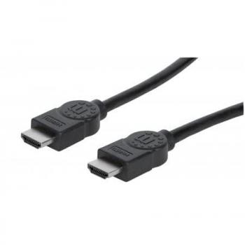 Manhattan HDMI Cable 4K@30Hz (High Speed) 2m Male to Male Black, Ultra HD 4k x 2k, Fully Shielded, Gold Plated Contacts, Lifetime Warranty, Polybag