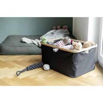 Cesta de Ropa Plegable Ecori 54x26x36 cm - Textil 100% Reciclado y Marco de Bambú FSC®
