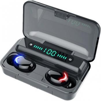 Auriculares Inalámbricos TWS F9 Bluetooth Impermeables con Graves Profundos y Banco de Energía Portátil con Micrófono
