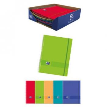 Carpeta Oxford Live & Go con Espiral y 40 Fundas, A4, Plástico Translúcido, Colores Surtidos con Goma