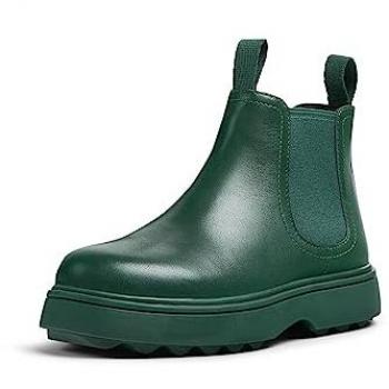 Botines de piel para niños Camper Norte K900149-015 verdes, elásticos, cortos al tobillo, unisex, talla 27 EU