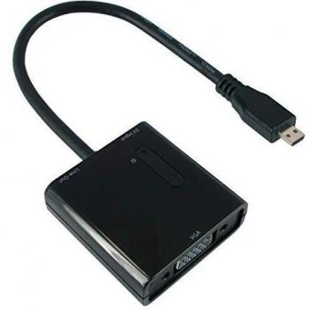 Value 12993118 Micro HDMI Macho a VGA Hembra Adaptador de Cable 0,15 m Negro