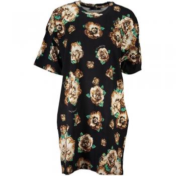 Cavalli Class Black Cotton Short Sleeve Dress - Size M