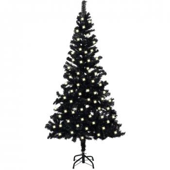 Pre-lit Black PVC Christmas Tree with Stand - 120 cm (47.2)