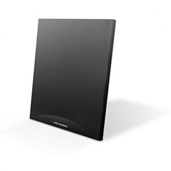 Metronic 416975 - Antena de Interior TV TDT-TDT T2, HD, amplificada, Ganancia 55dB, Extra Plana, 4K, Compatible 4G