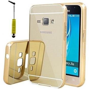 Samsung Galaxy J1 (2016) funda HCN Phone® - Carcasa parachoques aluminio Metal espejo reflectante 2 en 1 tapa Luxe Arriere y Cardre regide para Samsung Galaxy J1 (2016)