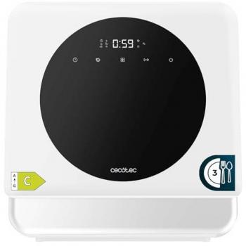 Mini Lavavajillas Compacto Cecotec Bolero Aguazero 1100, 3 Cubiertos, Bajo Consumo, 6 Programas, Control Táctil Blanco