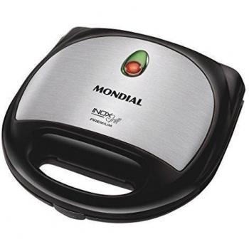 Mondial Premium - Grill y sandwichera, placas desmontables, color plateado
