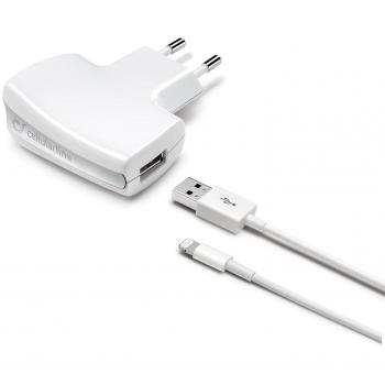 Cargador de Viaje Cellular Line MFI para iPhone 5/5s/5c con Cable Lightning Blanco