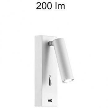 Lámpara de pared LED Beneito Faure 4W 2700K Blanca con USB 4142