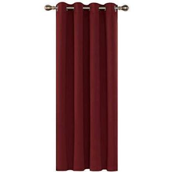 Deconovo Cortinas Termicas Aislantes Frio y Calor para Dormitorio Matrimonio Salón Hotel Casa Exterior con Ojales 1 Panel 140 x 180 cm Rojo Oscuro