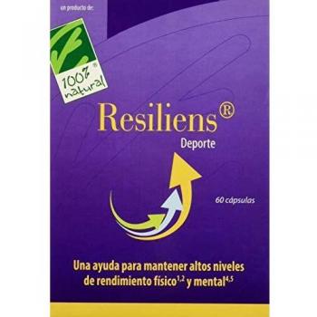 100% Natural - Resiliens Deporte Rendimiento Deportivo Cansancio Fatiga Estrés. 60 Cápsulas