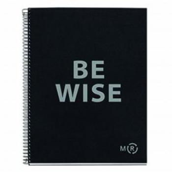 Cuaderno Espiral Be Eco Miquelrius A4 80 Hojas Cuadros 5x5 90g Gris Antracita
