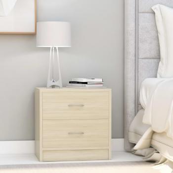Mesita de noche madera contrachapada color roble 40x30x40 cm, Mesita de noche madera contrachapada 40x30x40 cm en Blanco, Negro, Gris y más - Mesita habitación mesitas