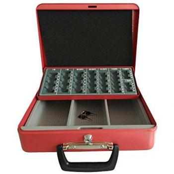 Caja de Cajero Wurko 30x24 Pintada TS1612 con Asa y Compartimento para Monedas