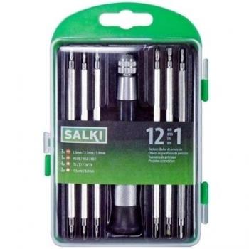 SALKI Juego 12 en 1 Destornilladores de Precisión - Kit de Herramientas de Precisión de 7 Piezas, para Bricolaje, Reparación de Productos de Electrónica, Relojes, Gafas