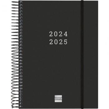 Finocam - Agenda Anual 18 Meses Espiral E10 2DP 24-25 Negro