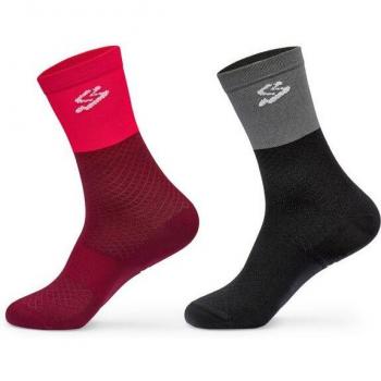 Calcetín de ciclismo unisex Spiuk XP largo pack 2 unidades rojo gris