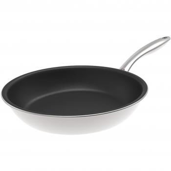 KUHN RIKON Swiss Multiply Bratpfanne / Pfanne beschichtet mit Antihaftbeschichtung aus Edelstahl und Aluminium, 28 cm, für alle Herdarten inkl. Induktion, backofenfest bis 250 Grad