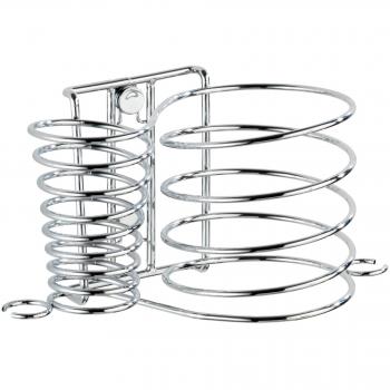 WENKO Soporte para secador y alisador de pelo Milano - con portacable, Acero, 21 x 11.5 x 12 cm, Cromo