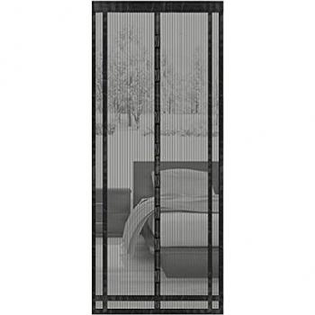 Sekey 90x210 cm Cortina Para Puertas con mosquitera magnética, Red a prueba de insectos.Montar sin taladrar, Puede Recortarse para Ajustarse a La Longitud y Anchura Adecuadas, Negro