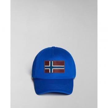 Gorra unisex de algodón Napapijri Falis 2 azul intenso con parche frontal