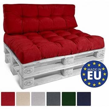 Cojín Palet Eco Style Acolchado 120x80x15 cm Rojo