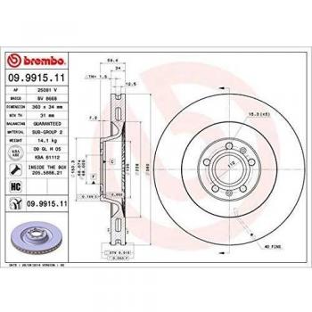 Disco de freno BREMBO 09.9915.11 - Juego de 2 discos de frenos
