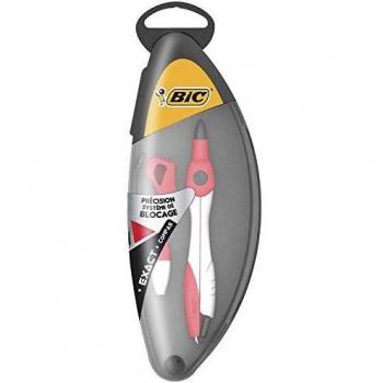 Bic Exact Compas para Portaminas o Lápiz con Cuerpo de Metal en Color Negro o Rojo (Selección Aleatoria)