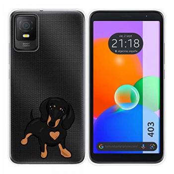 Funda Silicona Transparente Personalizada para TCL 403 con Diseño de Perros 04