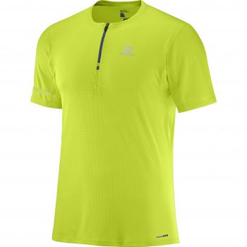 Salomon Agile HZ SS Camiseta de Manga Corta, Hombre, Verde Lima