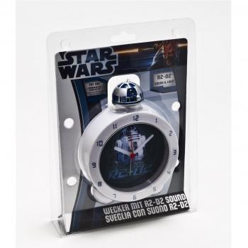 Reloj despertador (analógico, plástico), diseño de Star Wars con R2-D2, color blanco