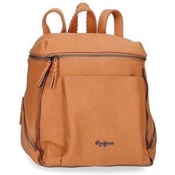 Pepe Jeans Bolso Mochila Braid Marrón, Mujeres