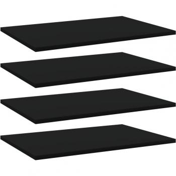 vidaXL Bookshelf Boards 4 pcs Black 60x40x1.5 cm Engineered Wood