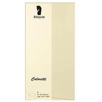 Sobre Rossler Coloretti DL Americano Color Crema 110x220 mm Pack de 5 Unidades