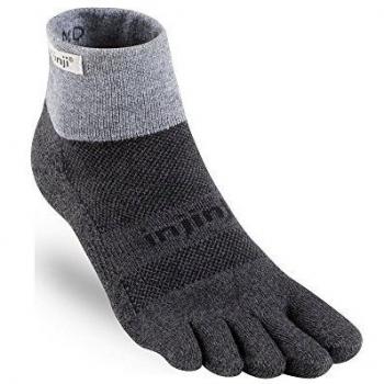 Injinji Men's Trail Midweight Mini Crew Toe Socks - Size M - Gray
