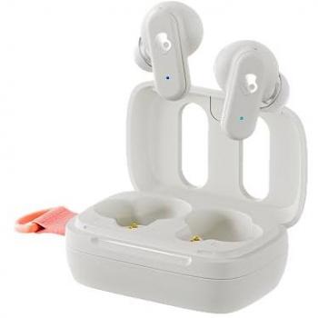 Skullcandy Dime 3 True Wireless Earbuds - Bone White/Orange Glow, 20h Battery Life, IPX4 Sweat & Water Resistant, Rapid Charge