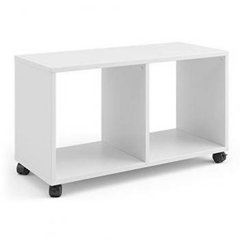 Mesa de centro blanca Vicco, 72 x 42.4 cm, con ruedas