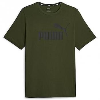 Camiseta Puma Essentials Slim Manga Corta ESS Logo Verde Oscuro - XL