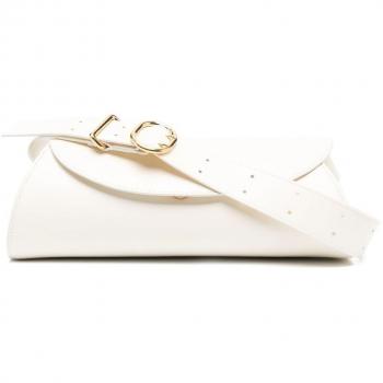 Jil Sander Women's Cannolo Small Leather Shoulder Bag in White, Size UNI, J07WD0023P4840106